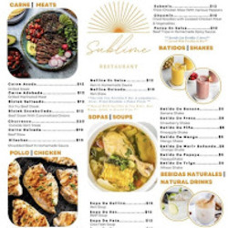 Sublime Restaurant menu board