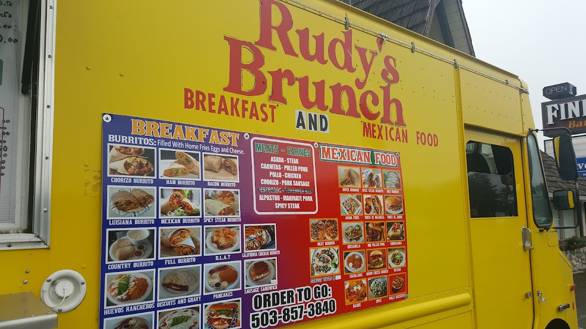 Rudy's Brunch Breakfast & Lunch Food Truck menu board