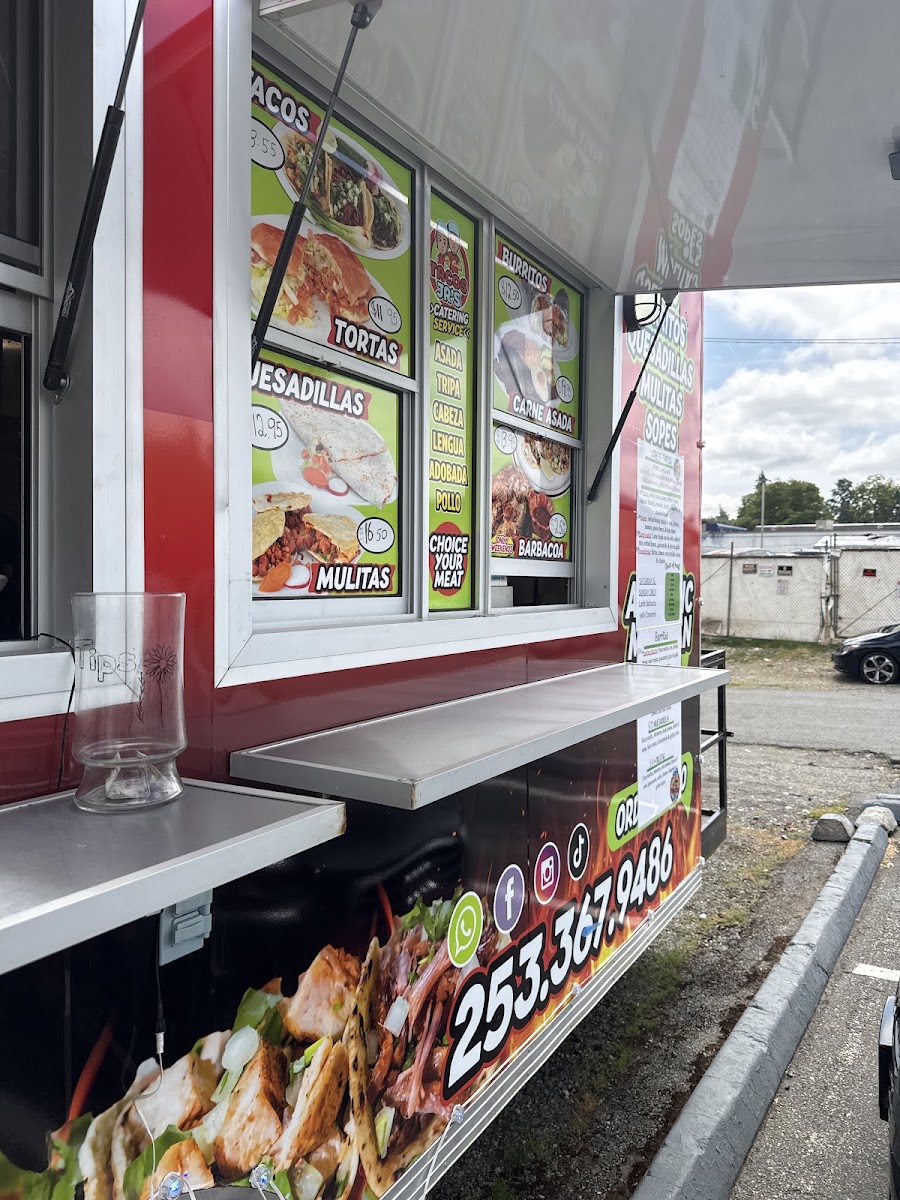 Tacos Jrs menu board