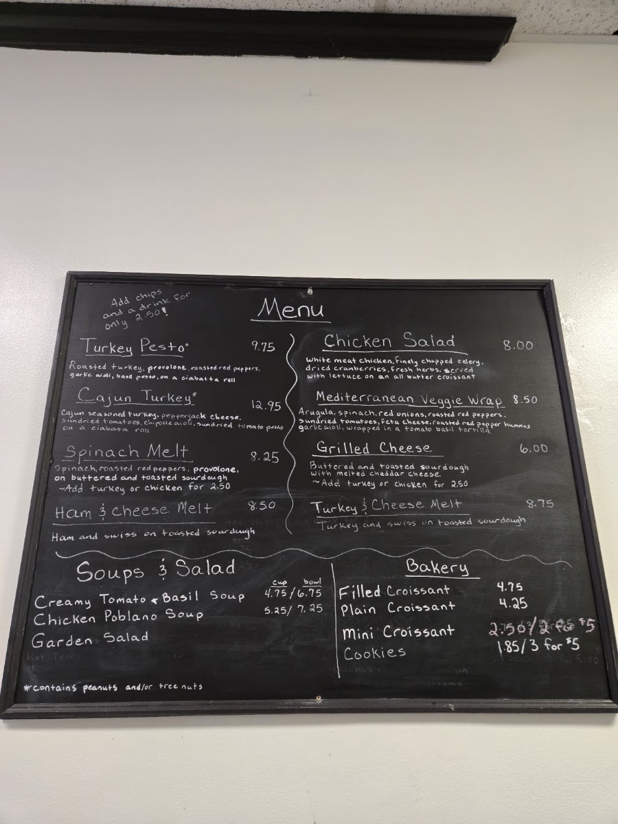 Social Cafe menu board