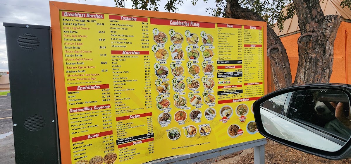 Filiberto's Mexican Food menu board