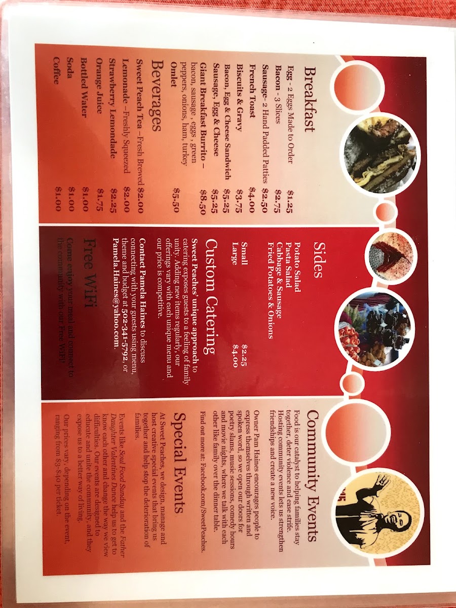 Tinos Taste of Heaven menu board