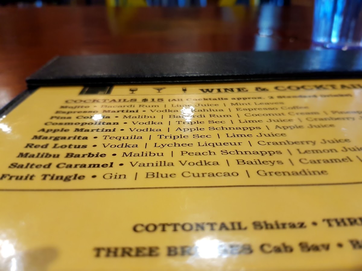 Bayleaf Cafe and dessert menu board