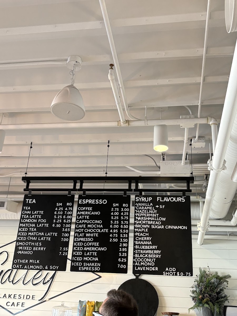 The Galley Lakeside Cafe menu board