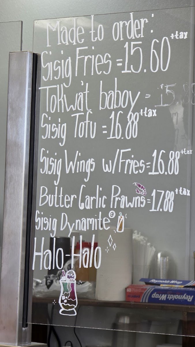 Capangan - Taste of Pampanga, Philippines menu board