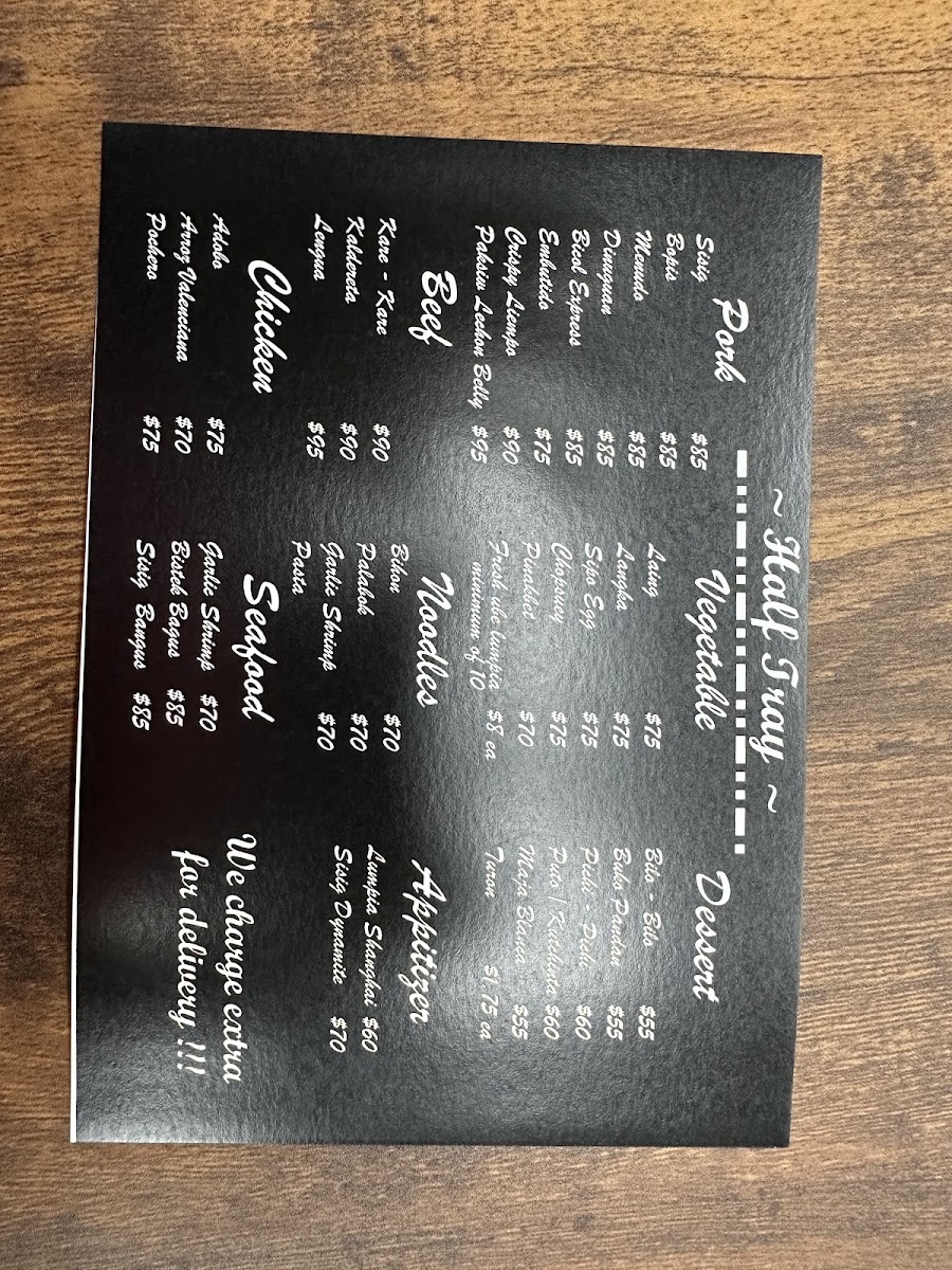Capangan - Taste of Pampanga, Philippines menu board