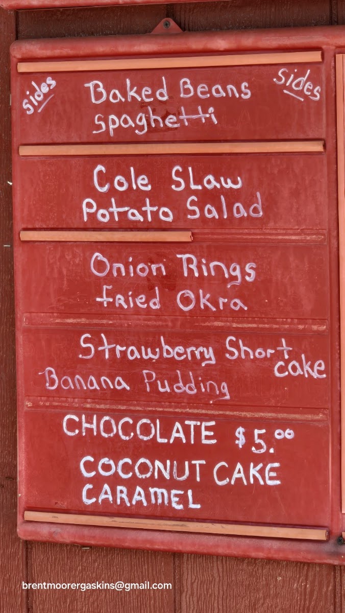Smokey Corner menu board