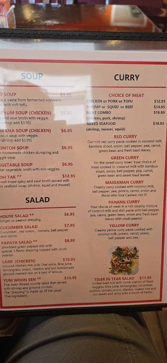 Noodle House by Royal Thai Cuisine (2 You) menu board
