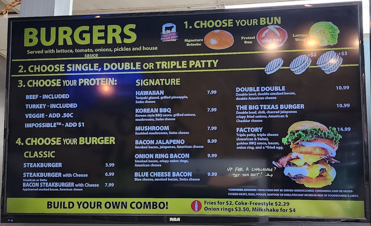 WNB Factory - Wings & Burger menu board