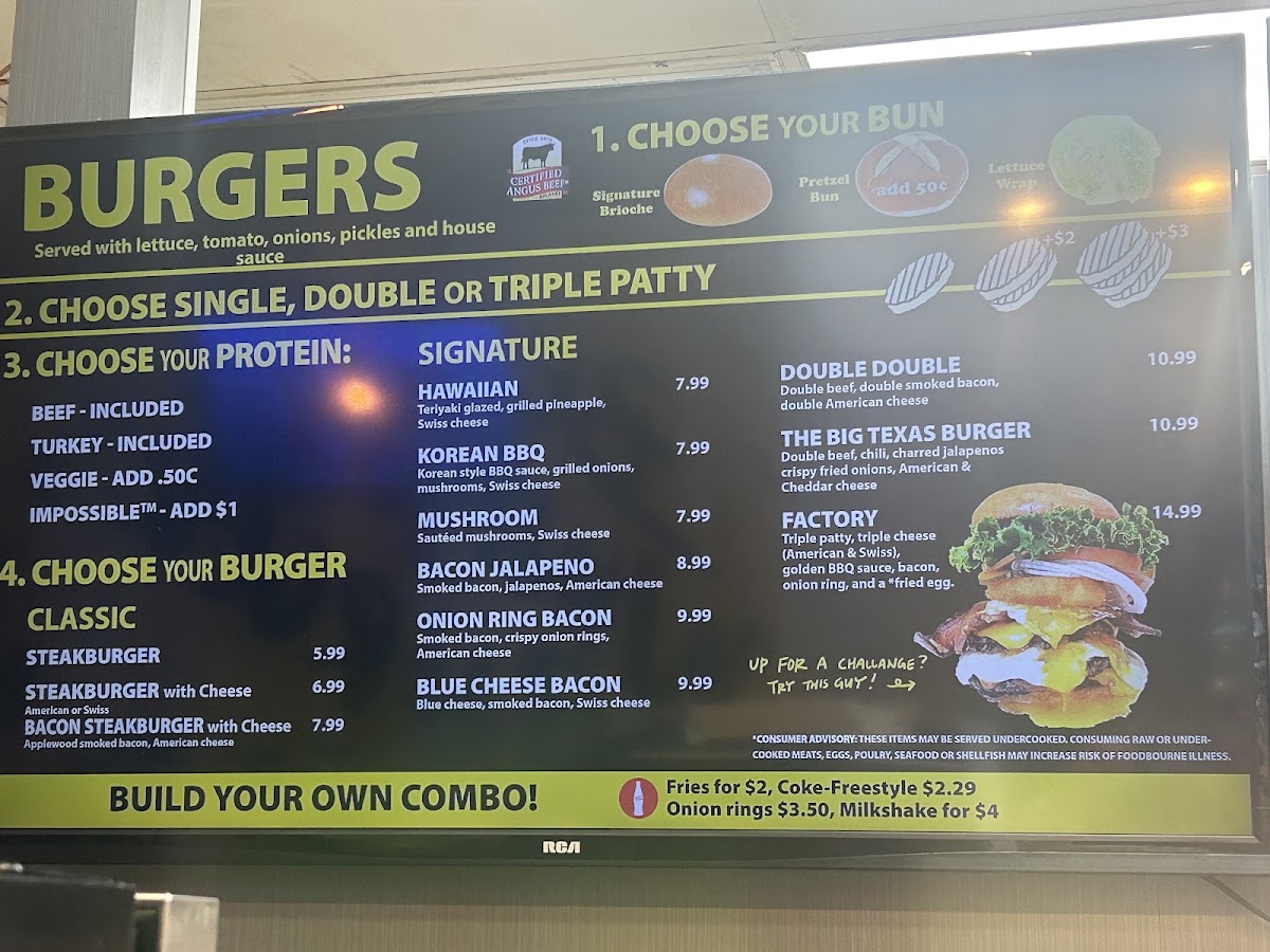 WNB Factory - Wings & Burger menu board