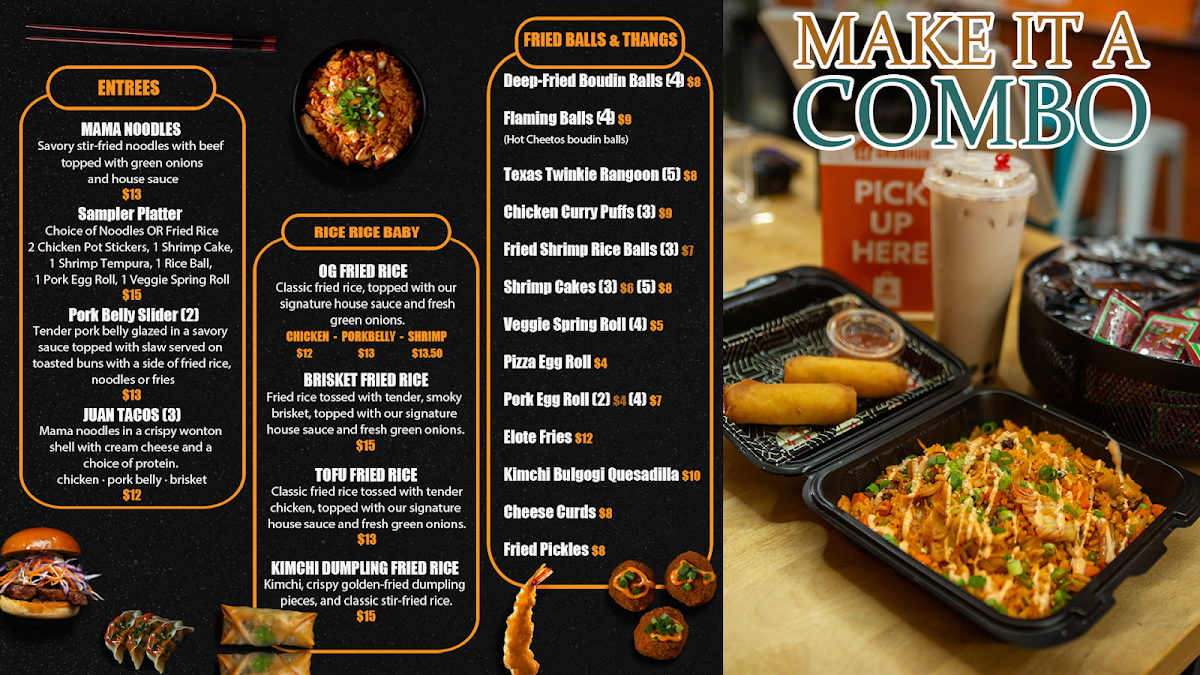 Taste The Asian LLC menu board