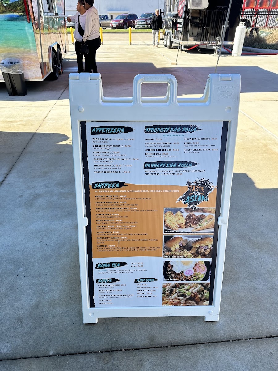 Taste The Asian LLC menu board