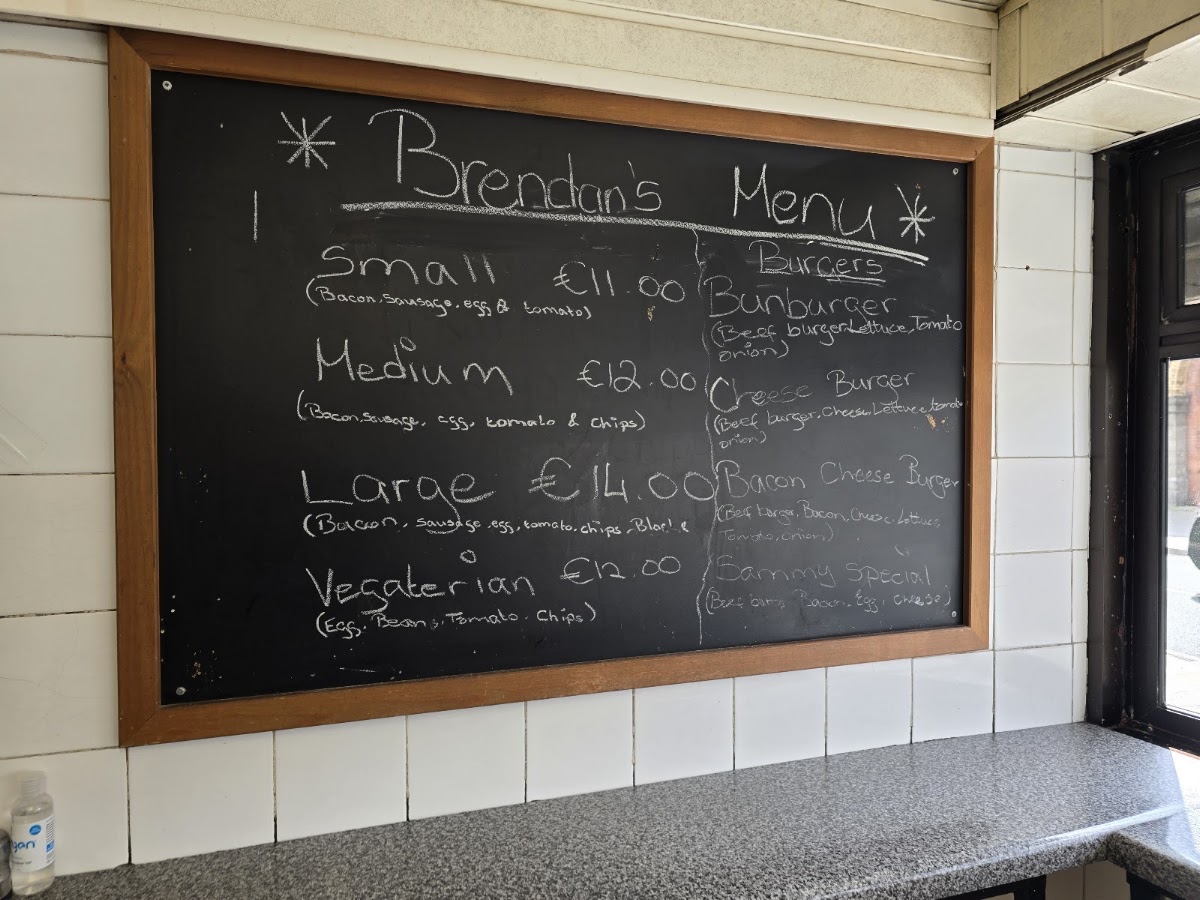 Brendan's Café menu board