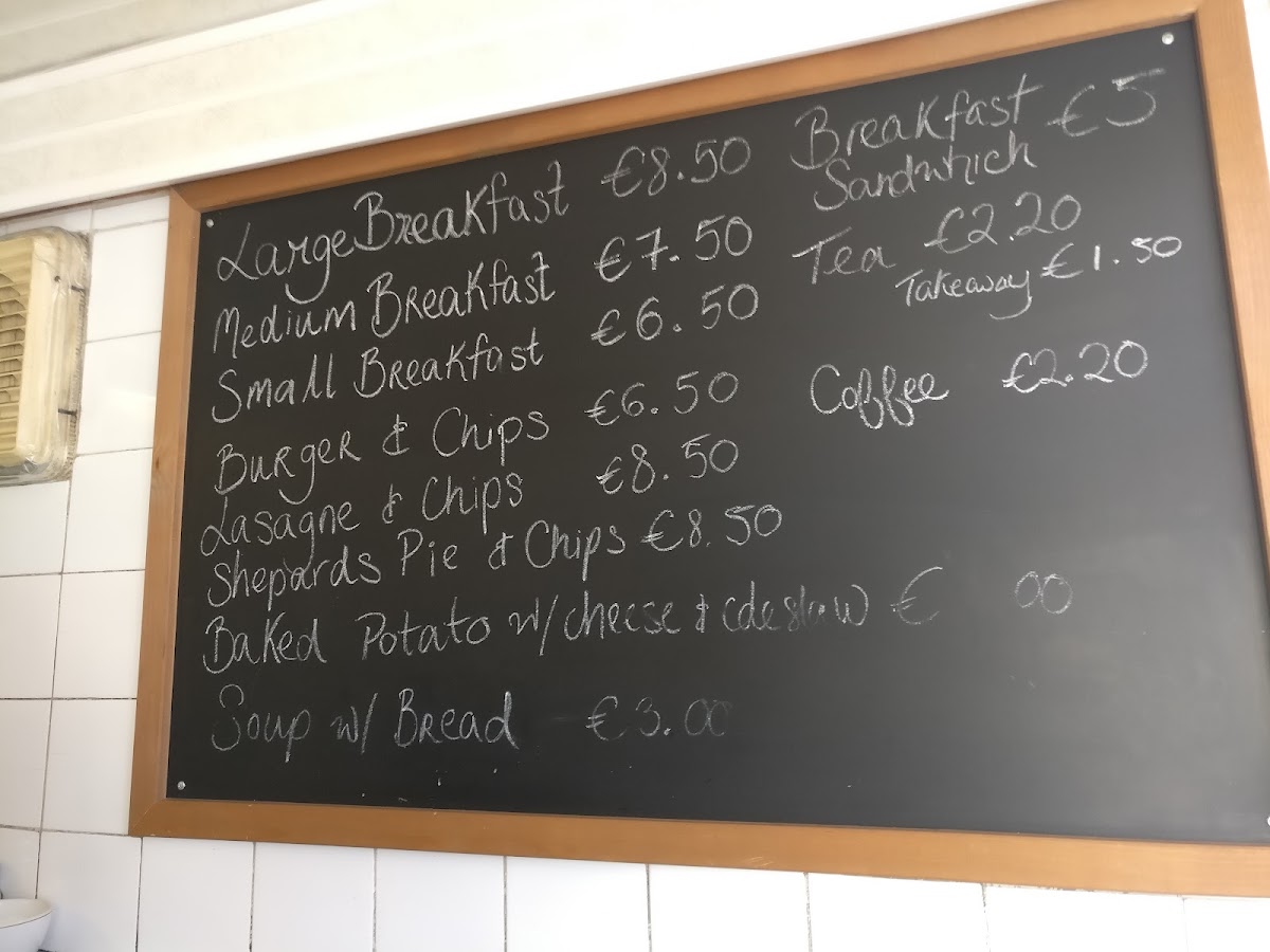 Brendan's Café menu board