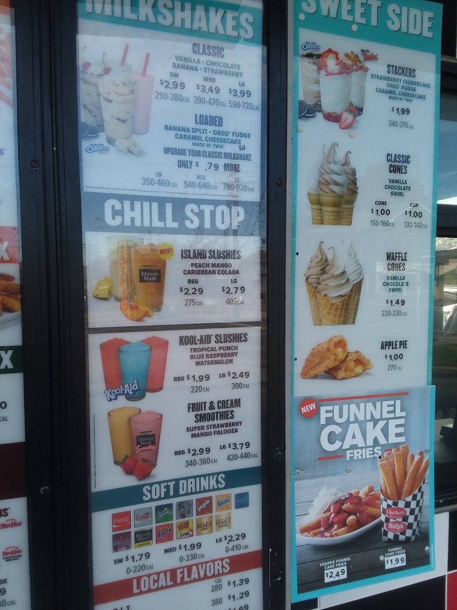 Rally's menu board