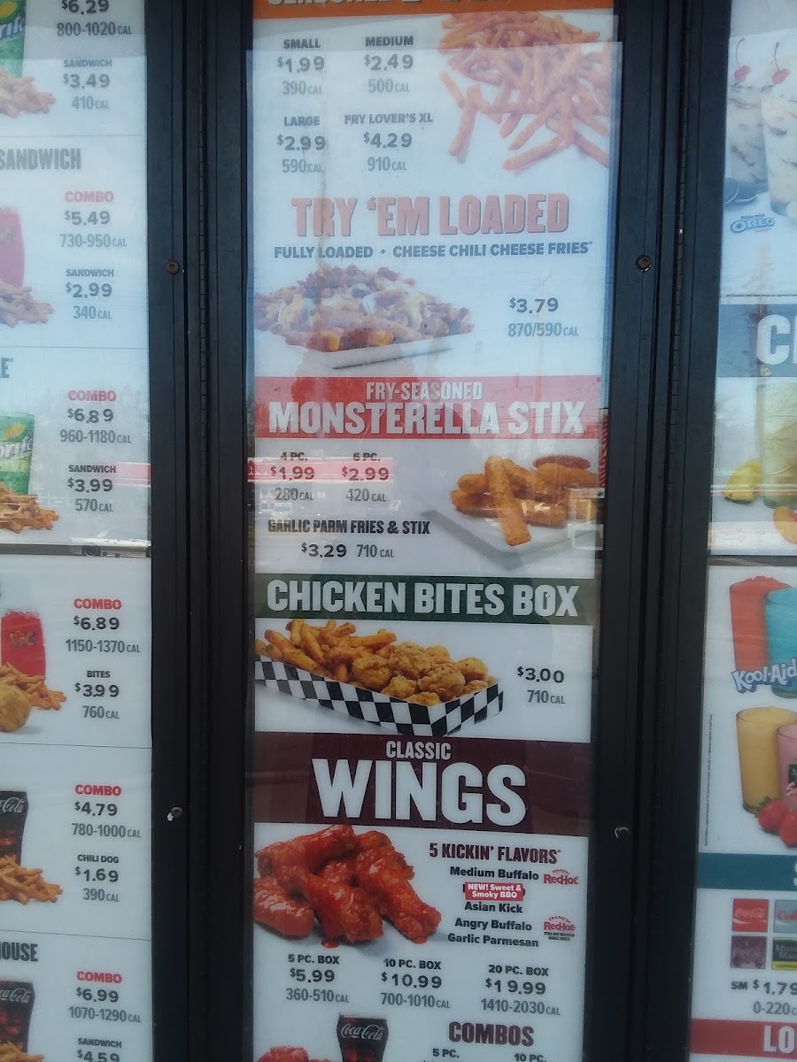 Rally's menu board