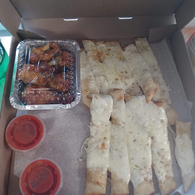 Chicken Wings and Bread Sticks