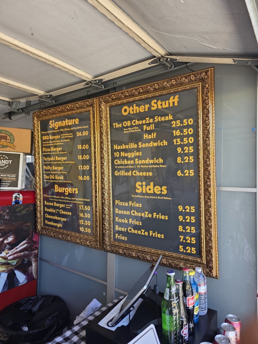 Burger Kook menu board