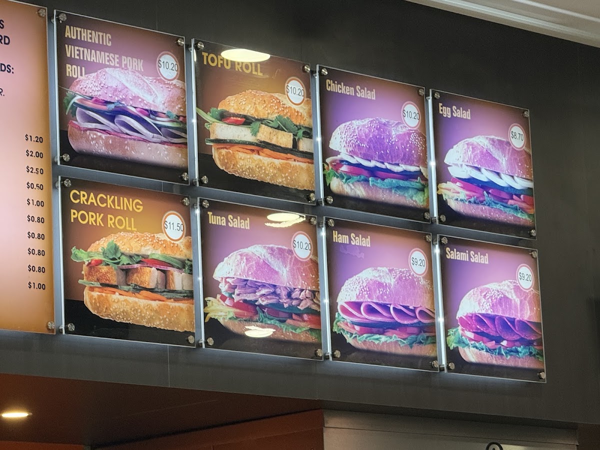 Kenny's Bakery Cafe menu board