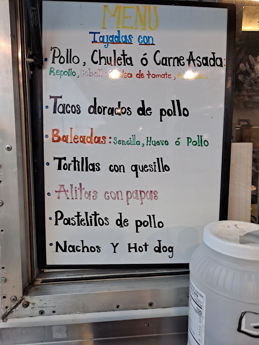 Cinco Estrellas menu board