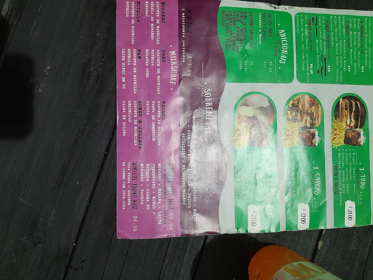 Brazi Burger Food Truck menu board