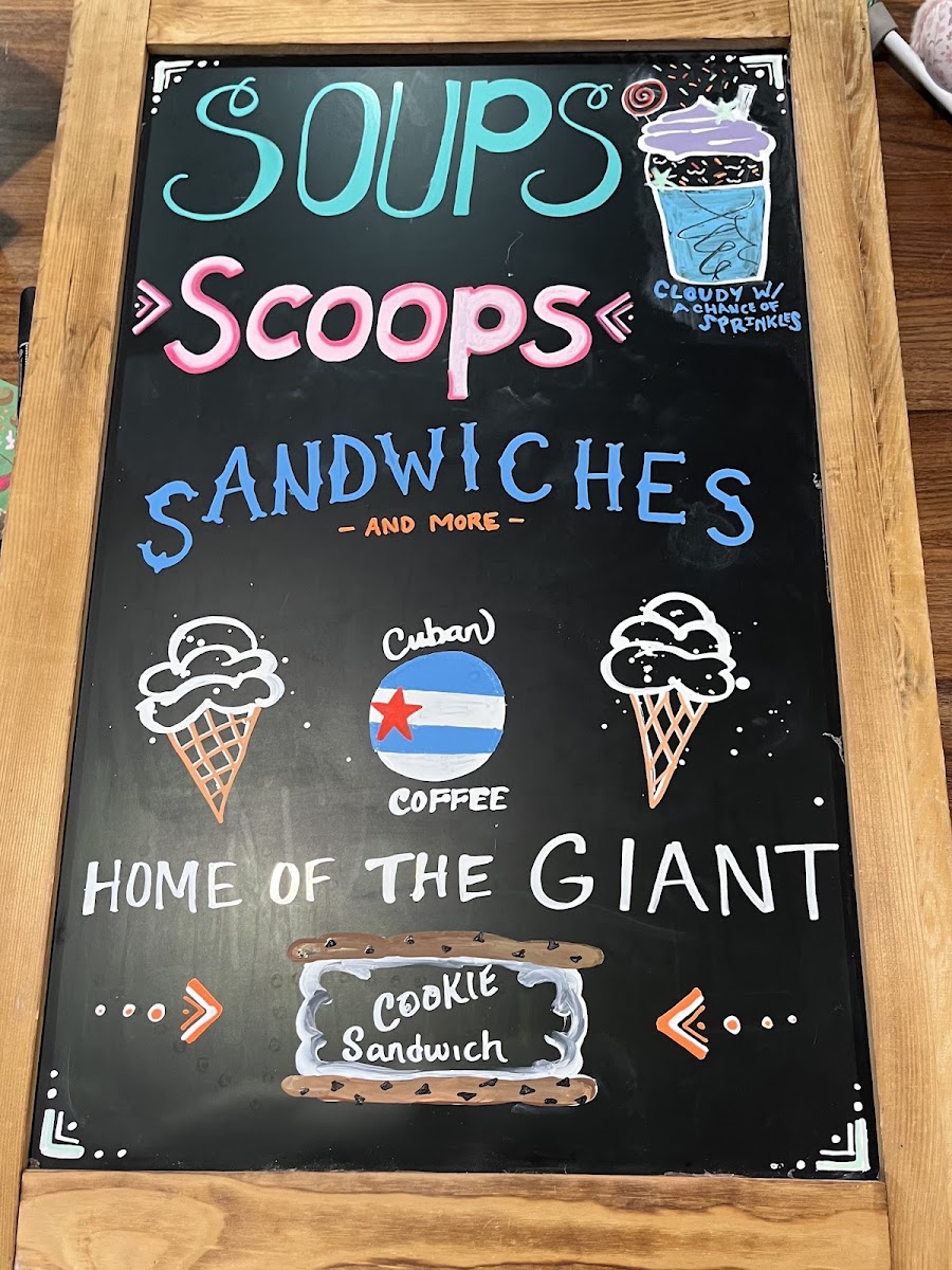 Carter & Ellie’s menu board