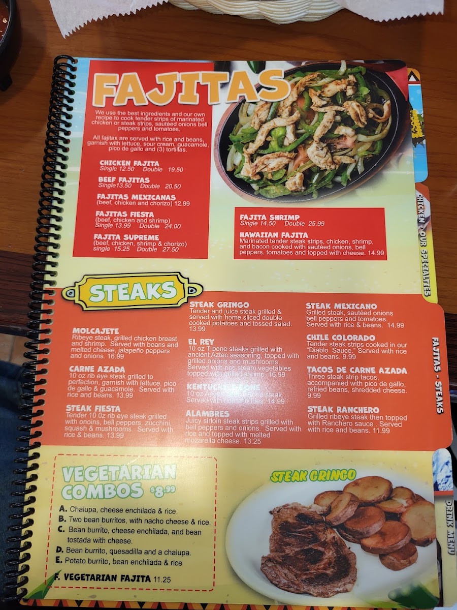 Fiesta Acapulco menu board