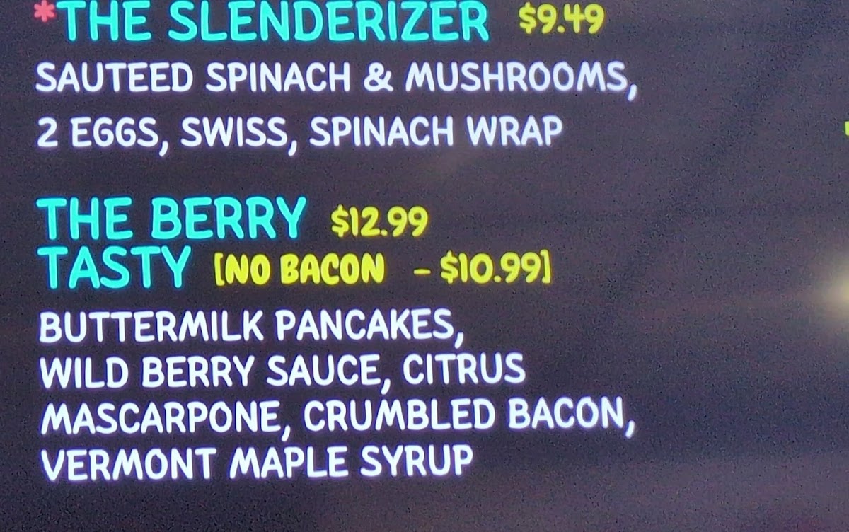The Tasty Yolk menu board