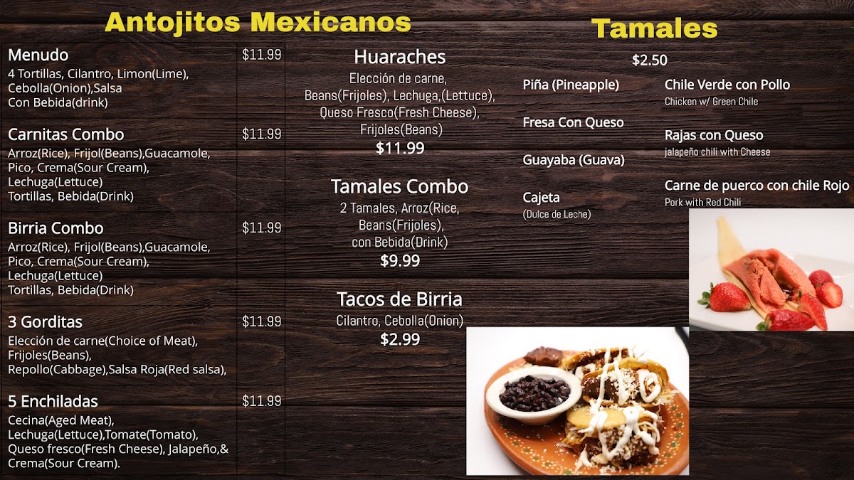 Taco Express Catering menu board