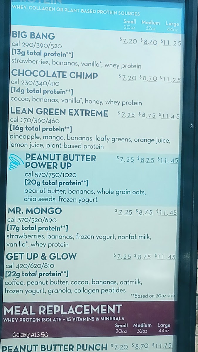 Great Steak menu board