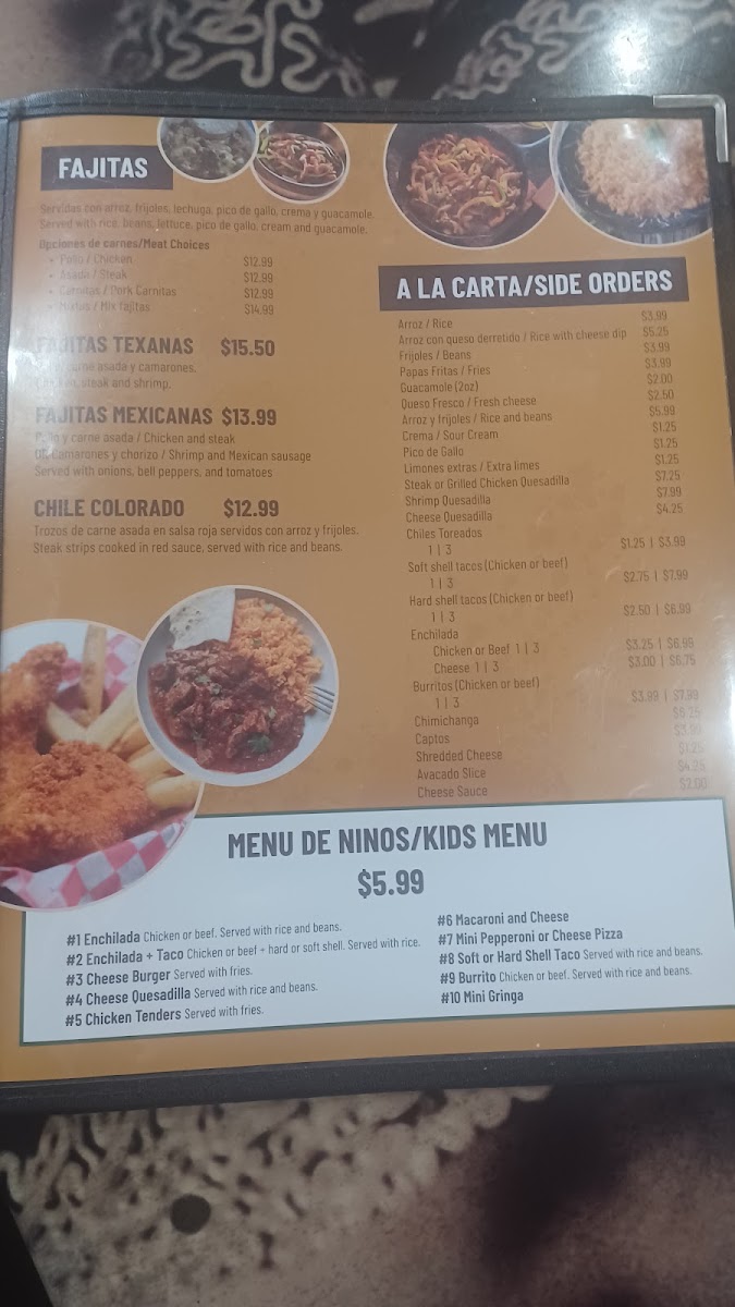 GONZÁLEZ TORTAS menu board