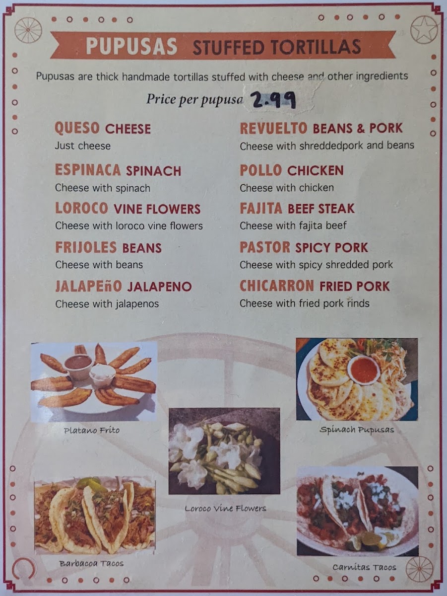 La Hacienda menu board