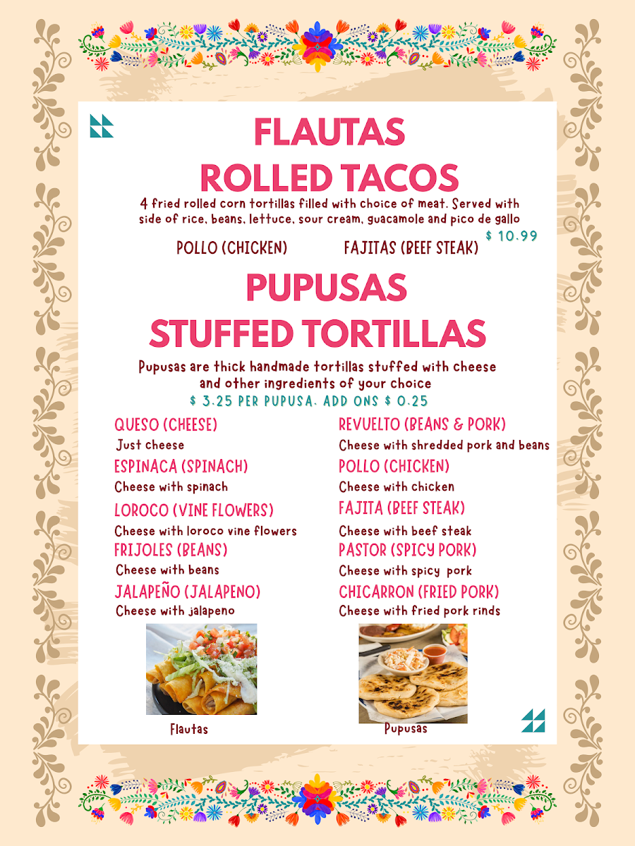 La Hacienda menu board