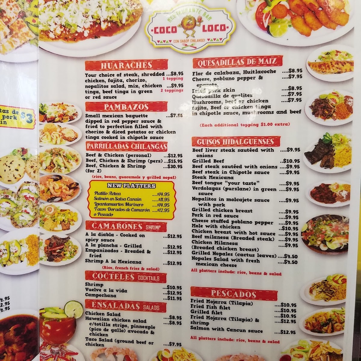 Coco Loco Fruteria Y Neveria menu board