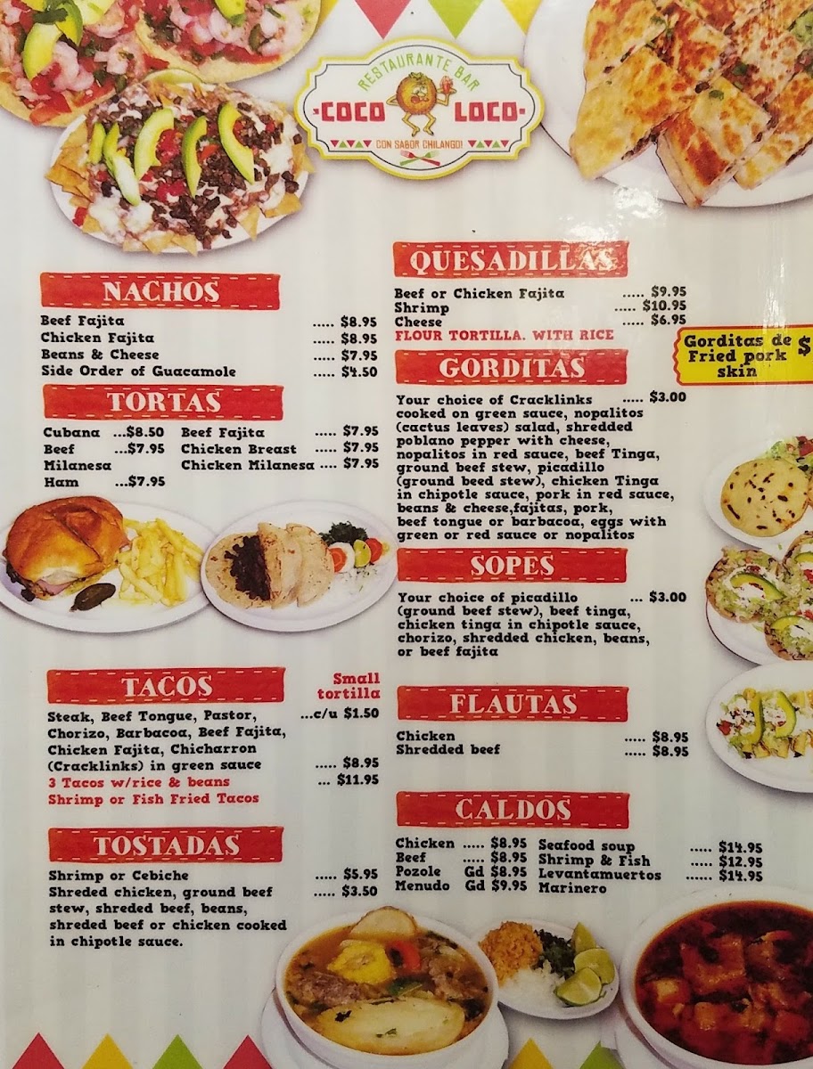 Coco Loco Fruteria Y Neveria menu board
