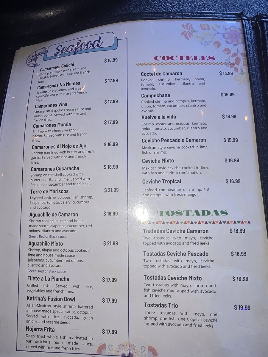 Katrina’s Restaurant menu board