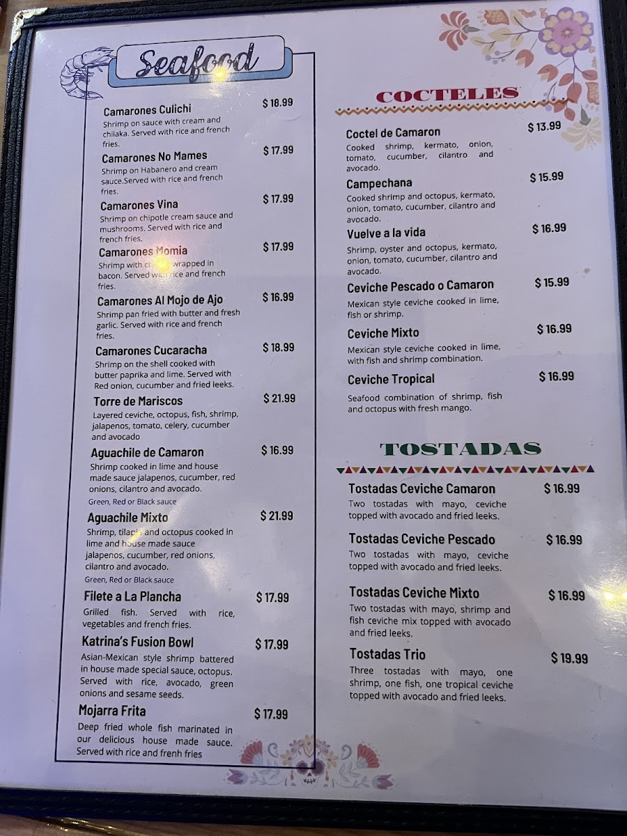 Katrina’s Restaurant menu board