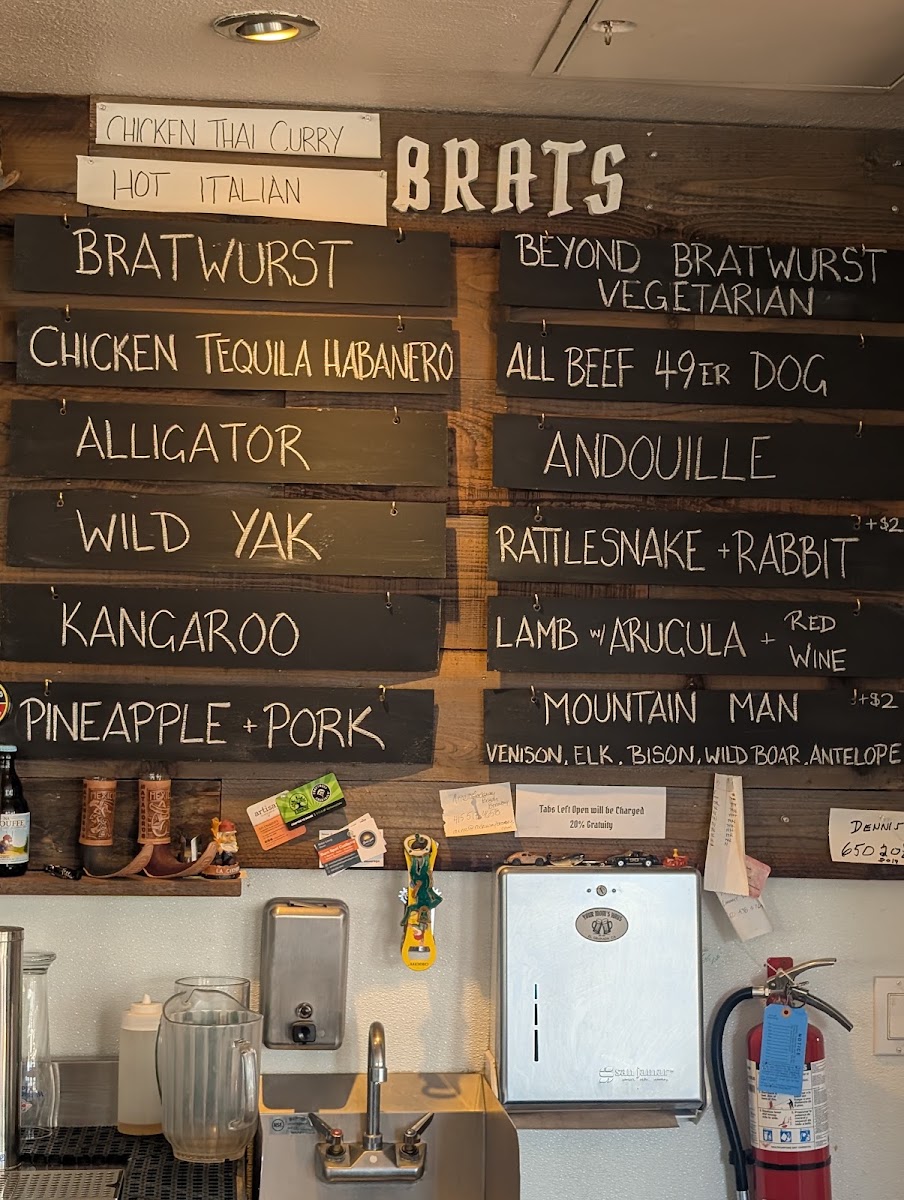 Your Mom's Haus menu board