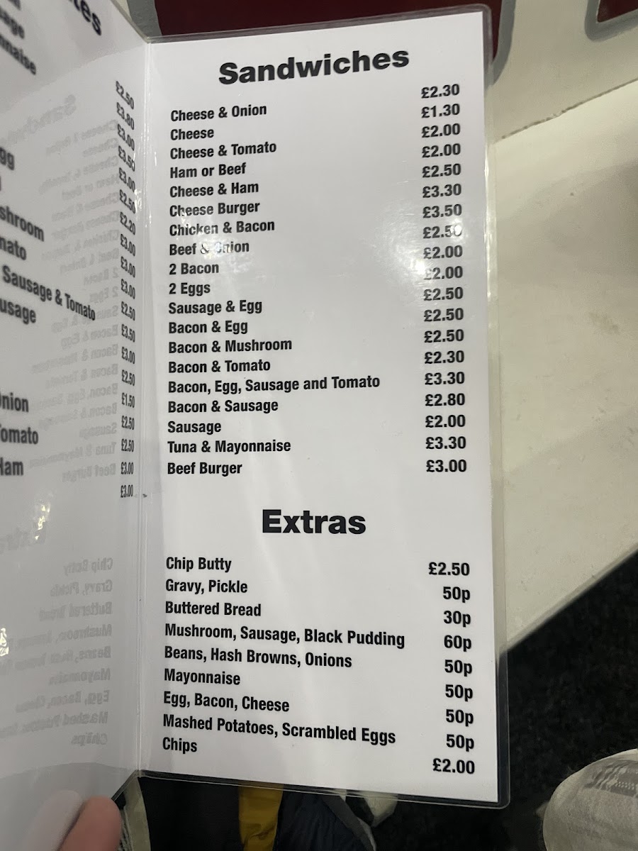 Fairways menu board