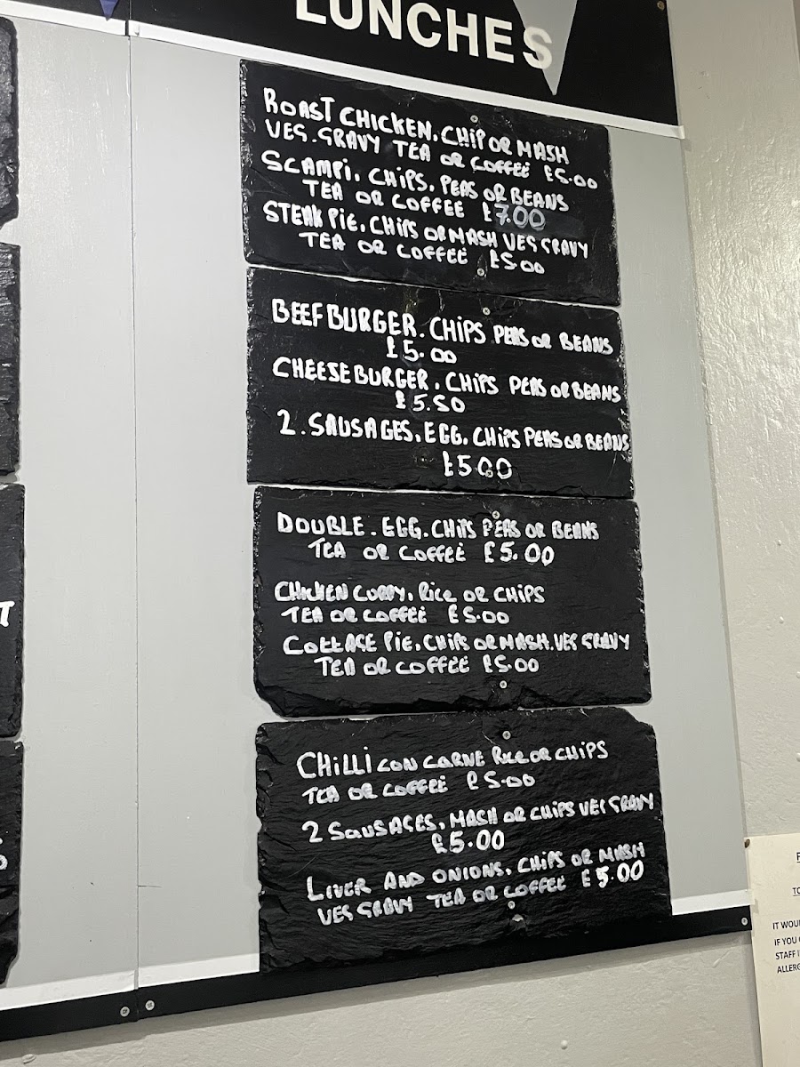 Fairways menu board