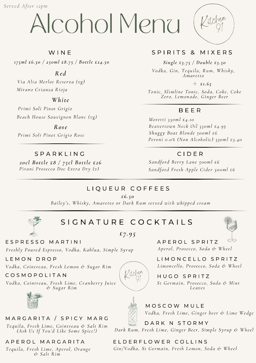 Kitchen91 menu board
