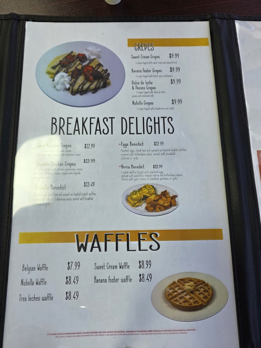 Rise and Shine Breakfast Place Summerville menu board