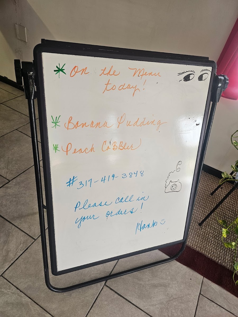 Hank's Place menu board