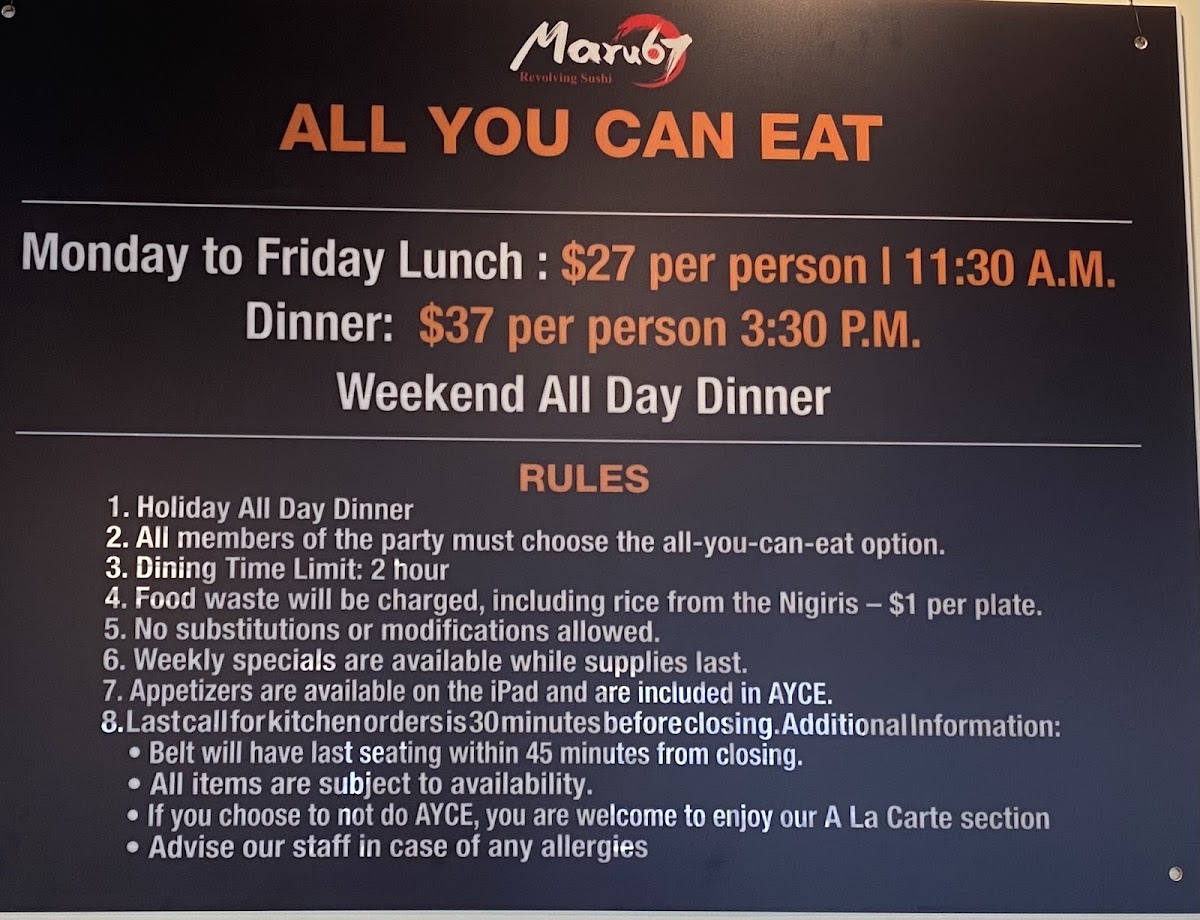 Maru 67 menu board