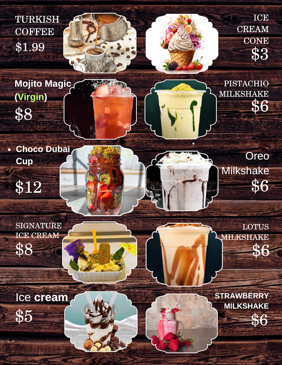 Hot dragon SHAWARMA menu board