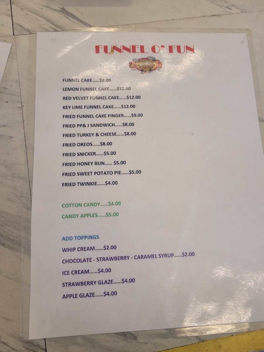 Funnel o fun menu board