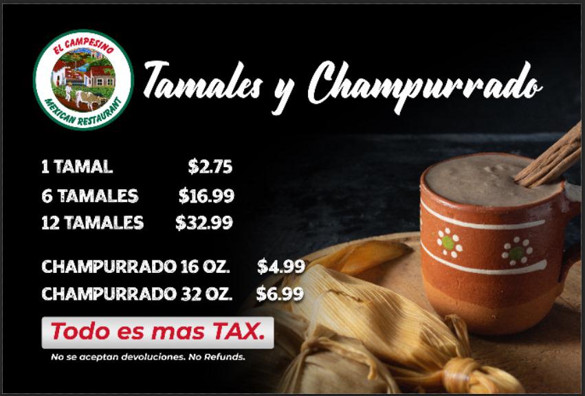 El Campesino Mexican Restaurant menu board