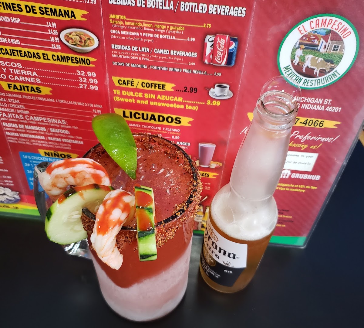 El Campesino Mexican Restaurant menu board