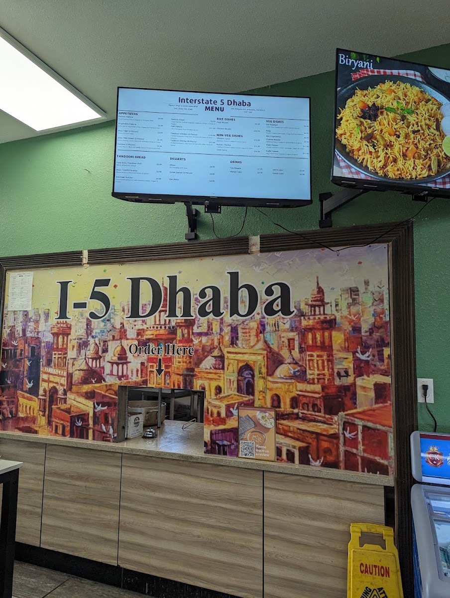 I-5 Dhaba menu board