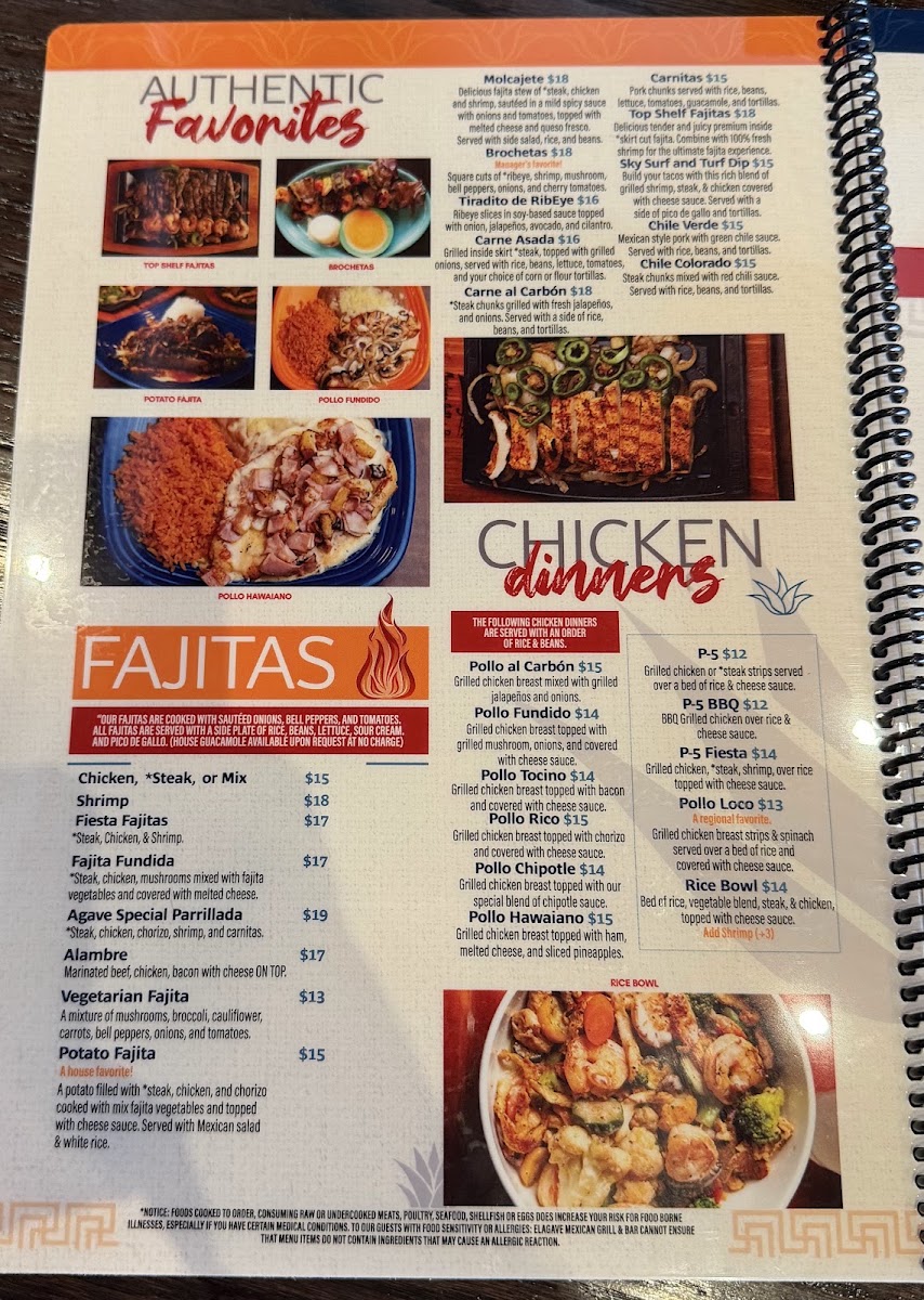 El Agave Mexican Grill - Holly Springs menu board